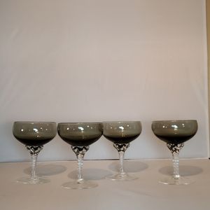 Coronation Smoked Saskia Crystal Cocktail Glasses